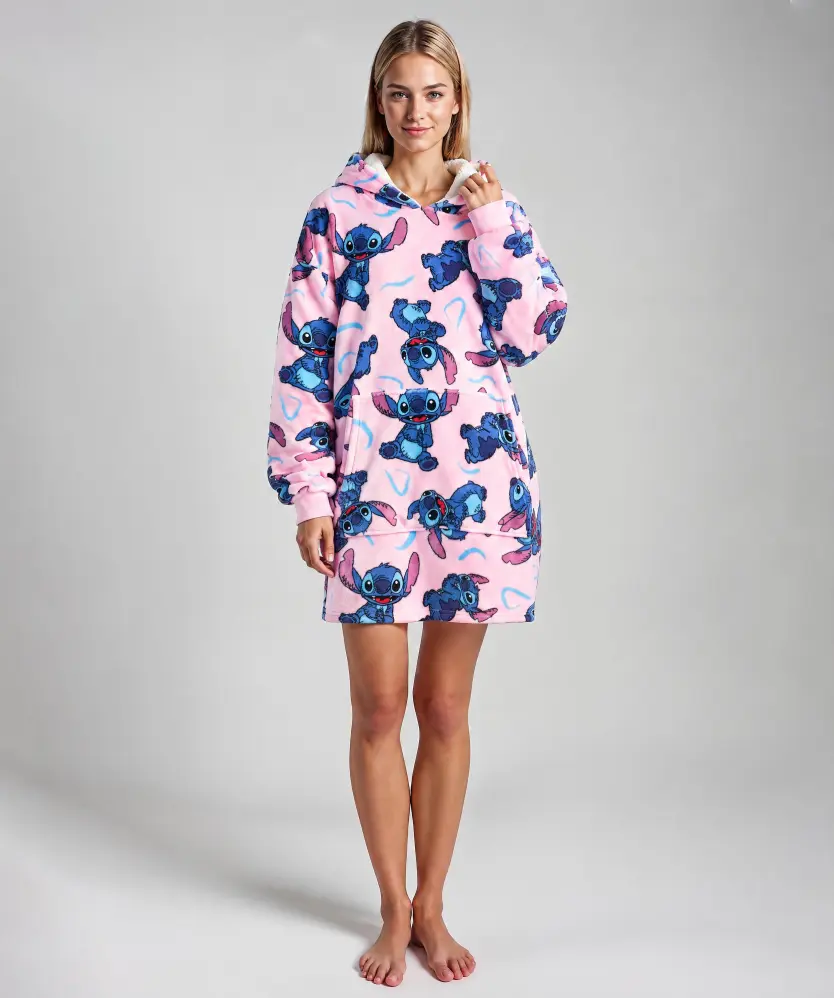 Bigshirt mit Allover-Print für Damen, rosa