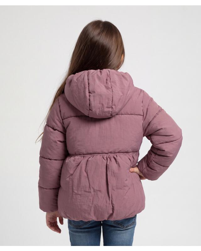 Puffer jacket with decorative bow for girls, berry (KiK Steppjacke mit Zierschleife (beere)) — KiK, authentic German product in Morocco