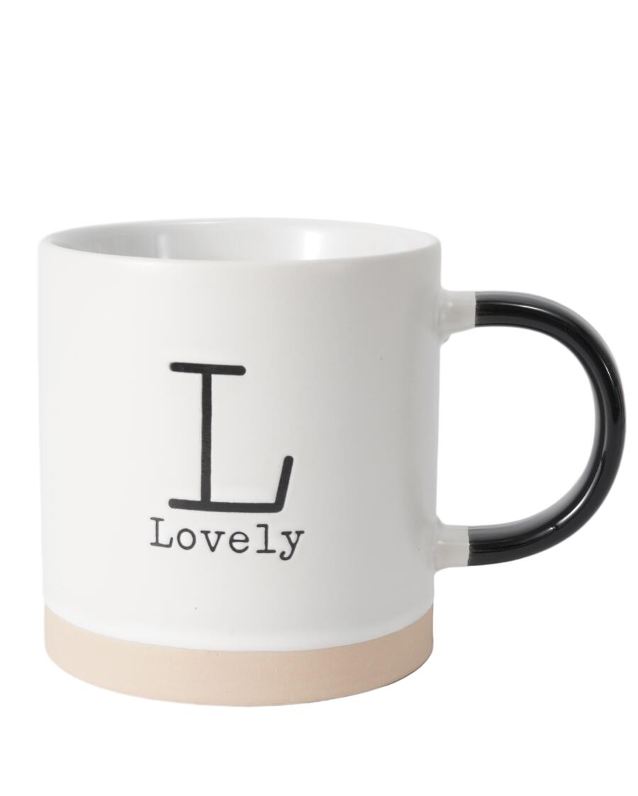 Tasse mit Schriftzug, creme