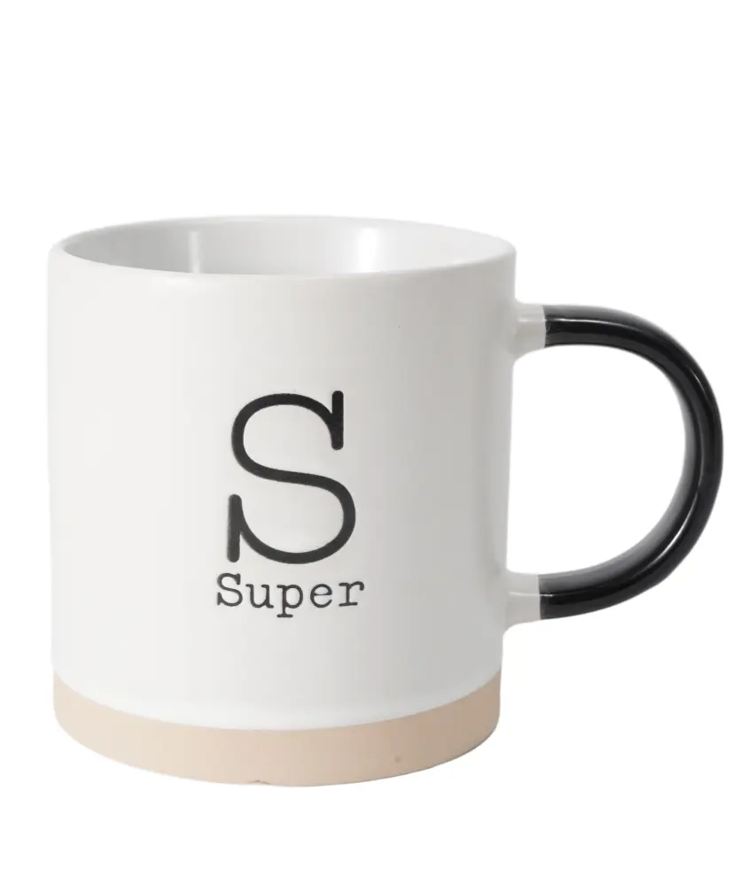 Tasse mit Schriftzug, naturfarben/creme