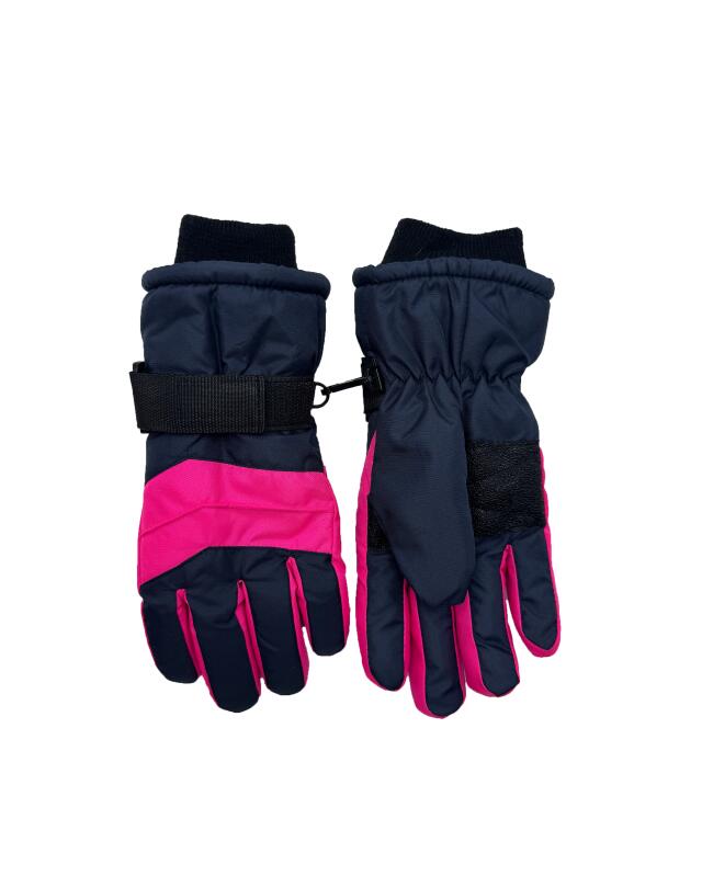 Ski gloves with neon details for boys, neon pink — KiK, authentic German product in Morocco