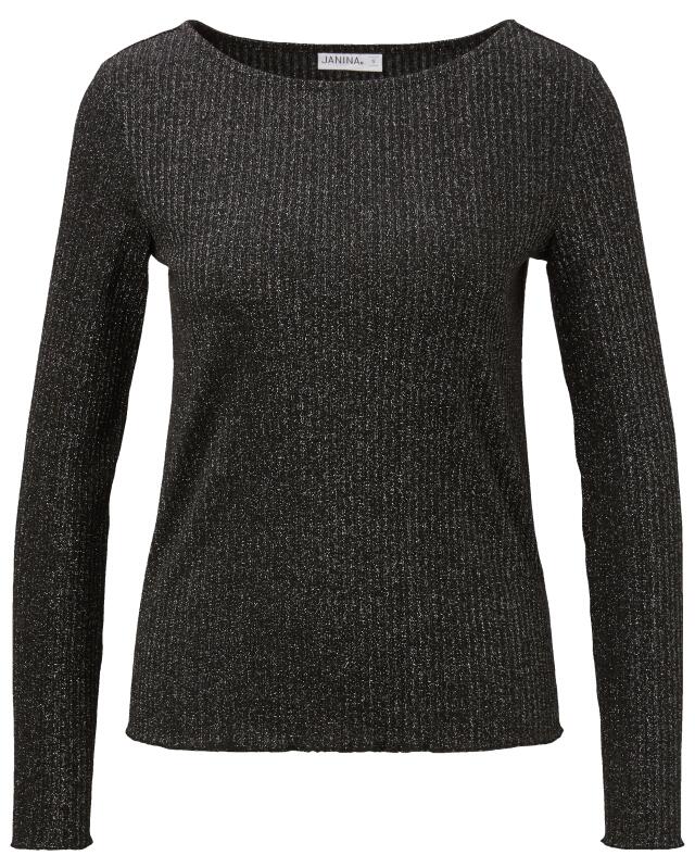 Glitter long-sleeve top for women, black (KiK Glitzerndes Langarmshirt (schwarz)) — KiK, authentic German product in Morocco