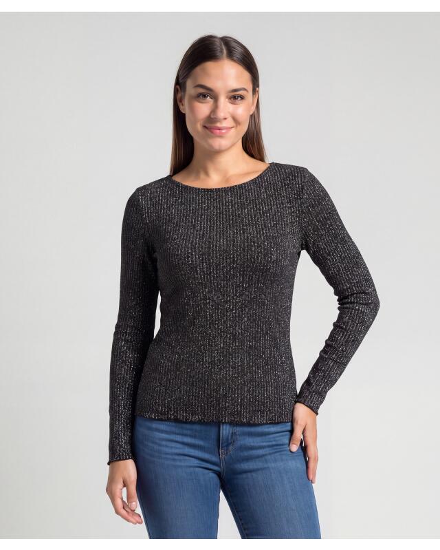 Glitter long-sleeve top for women, black (KiK Glitzerndes Langarmshirt (schwarz)) — KiK, authentic German product in Morocco