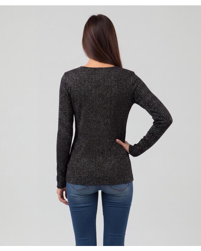 Glitter long-sleeve top for women, black (KiK Glitzerndes Langarmshirt (schwarz)) — KiK, authentic German product in Morocco