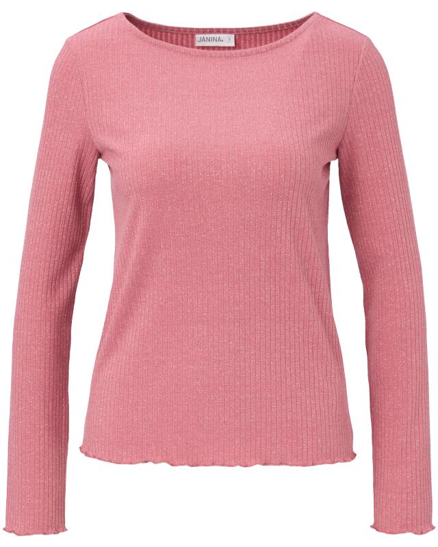 Glitter long-sleeve top for women, dark pink (KiK Glitzerndes Langarmshirt (dunkelrosa)) — KiK, authentic German product in Morocco
