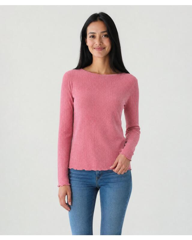 Glitter long-sleeve top for women, dark pink (KiK Glitzerndes Langarmshirt (dunkelrosa)) — KiK, authentic German product in Morocco