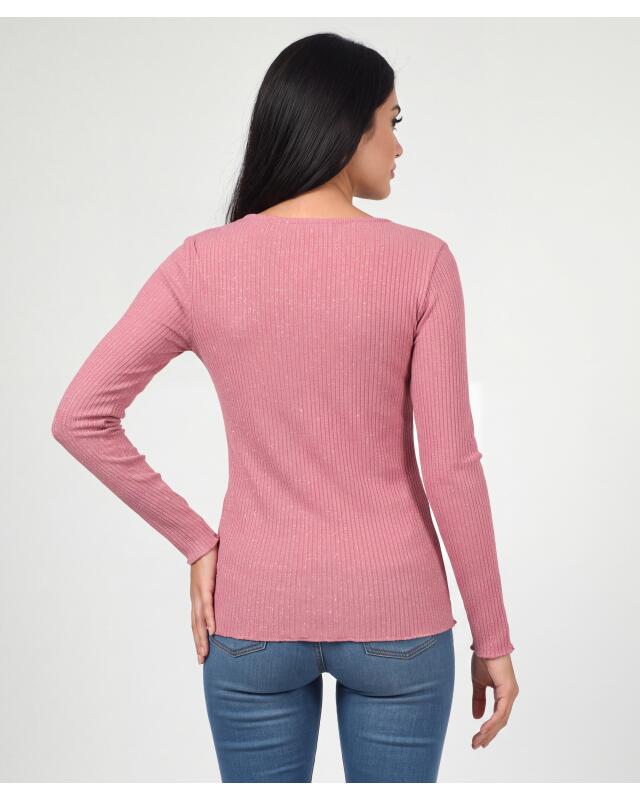 Glitter long-sleeve top for women, dark pink (KiK Glitzerndes Langarmshirt (dunkelrosa)) — KiK, authentic German product in Morocco