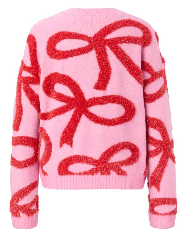 Fine-knit jumper with glitter bows for women, pink (KiK Feinstrickpullover mit Glitzerschleifen (rosa)) — KiK, authentic German product in Morocco