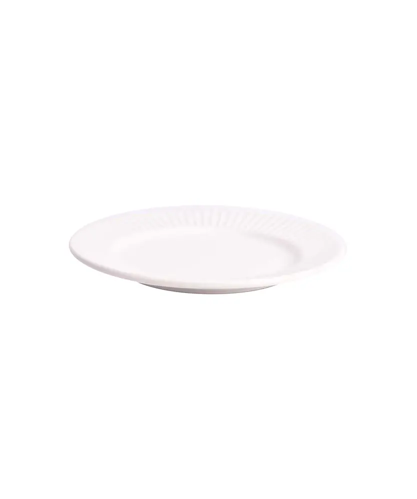 Teller mit dekorativem Rillenrand, creme