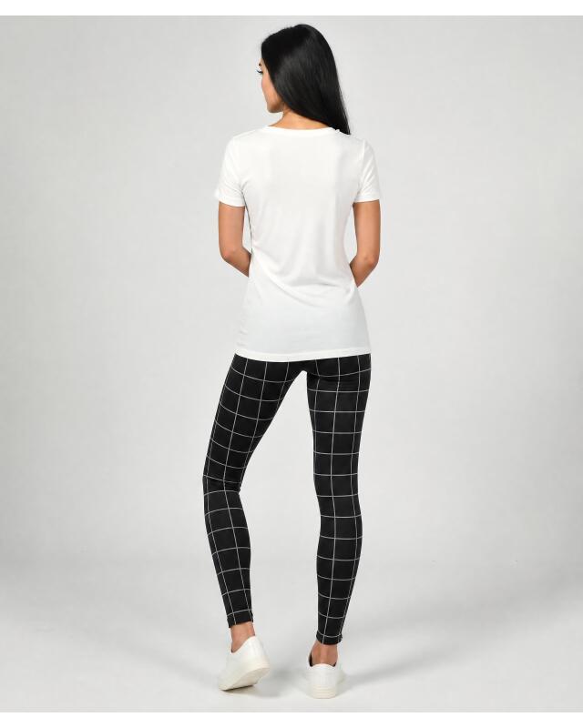 Checked thermal leggings for women, black/white checked (KiK Thermo-Leggings Karo (schwarz/weiß kariert)) — KiK, authentic German product in Morocco