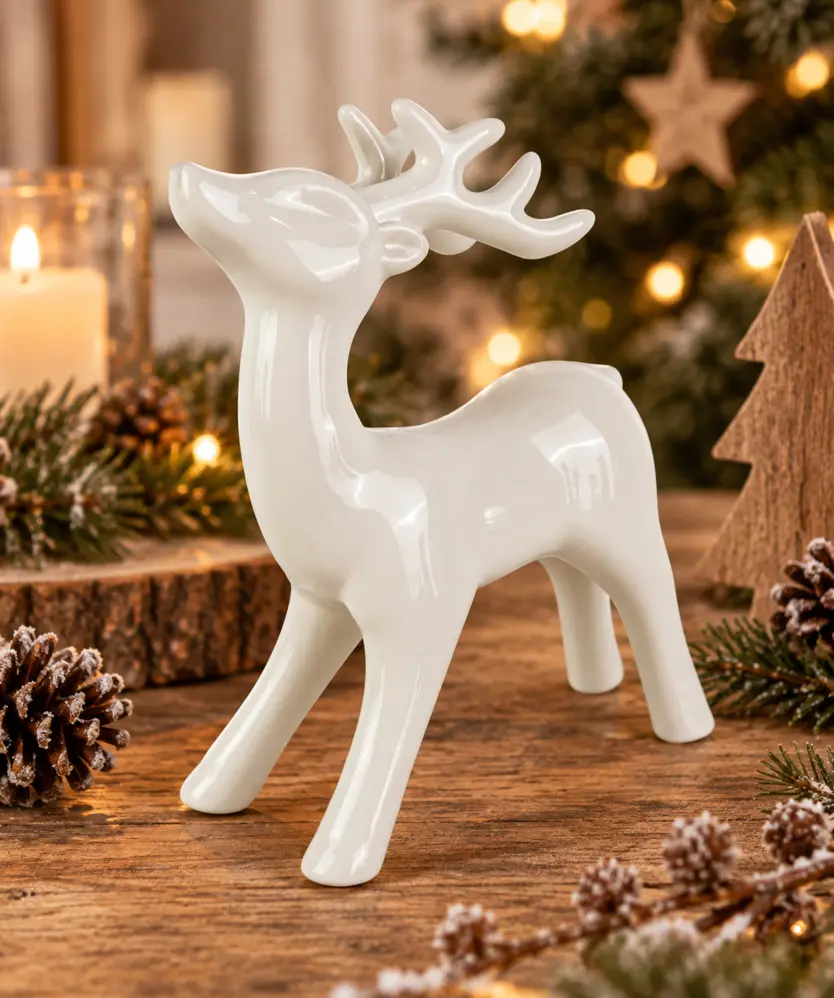 Deko-Rentier Weihnachten, weiß