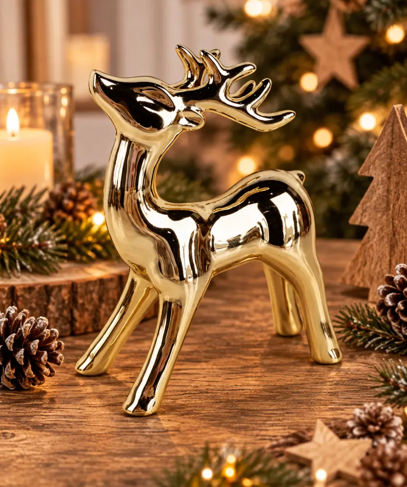 Deko-Rentier Weihnachten, gold