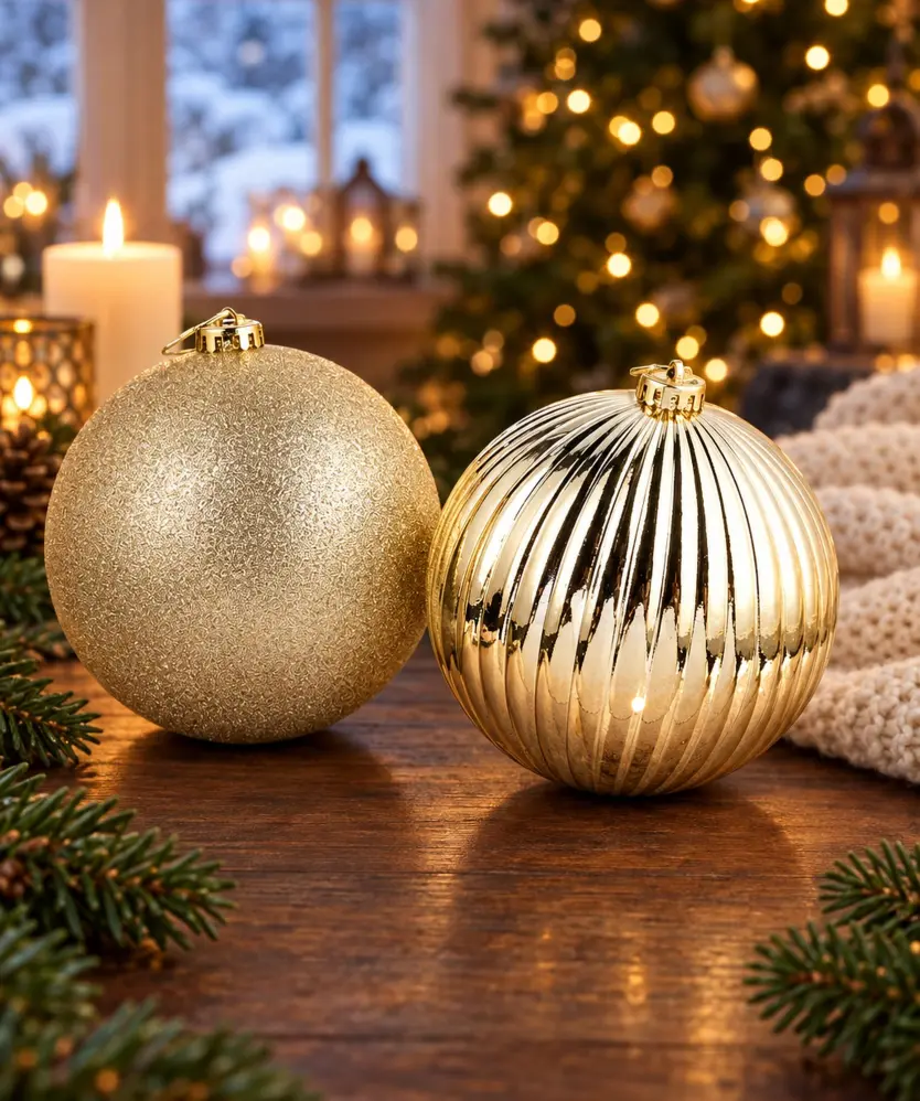 XXL-Christbaumkugeln, gold
