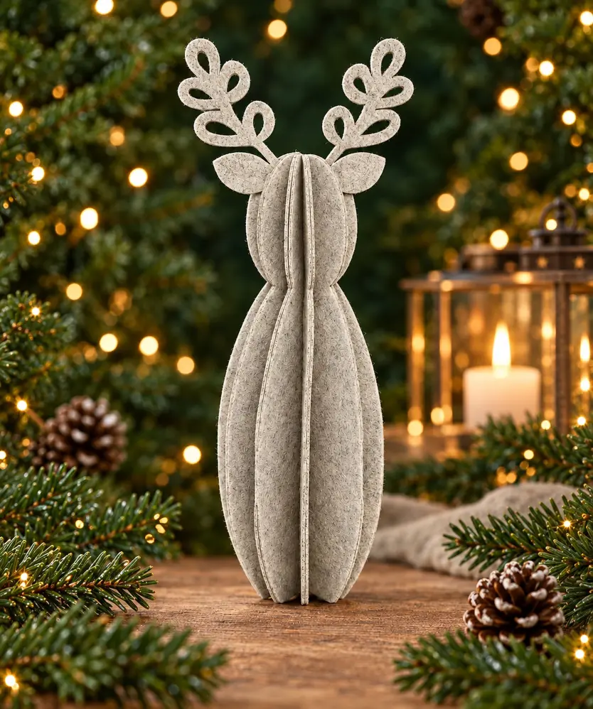 Deko-Rentier Weihnachten, grau