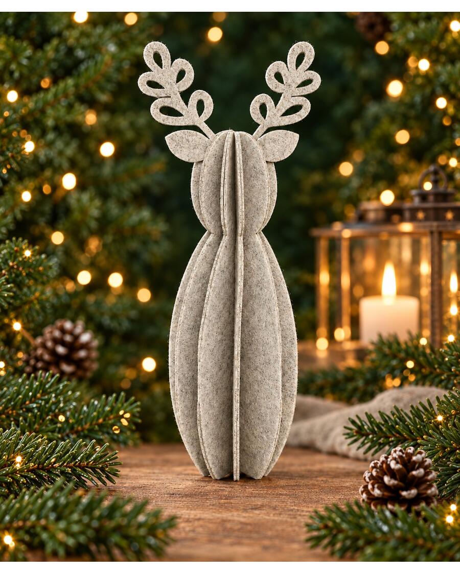 Deko-Rentier Weihnachten, grau