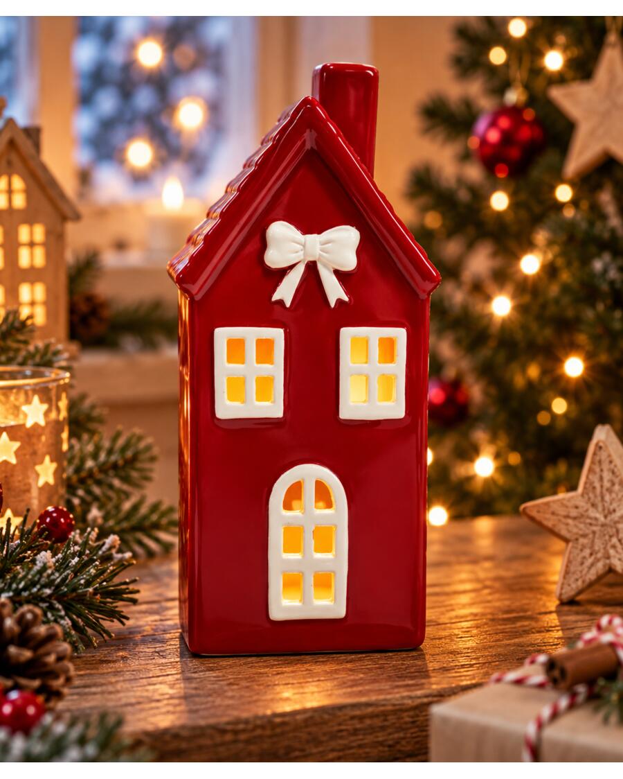 Deko-Haus Weihnachten, rot