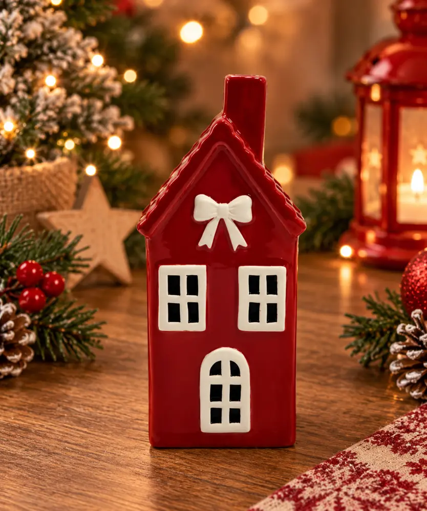 Deko-Haus Weihnachten, rot