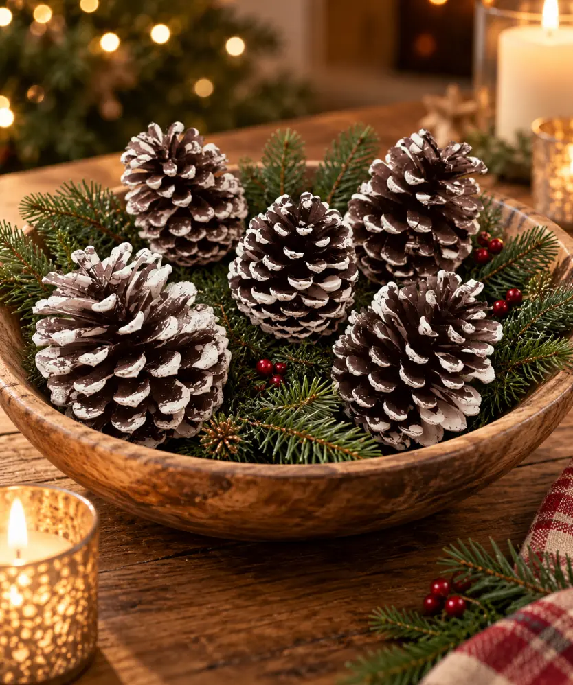 Tannenzapfen Weihnachten, weiß