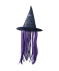 Halloween Hexenhut mit Haaren lila