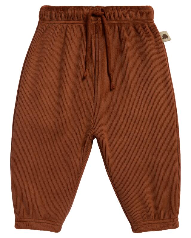 Velour trousers for baby boys, rust brown (KiK Braune Velourshose (rostbraun)) — KiK, authentic German product in Morocco