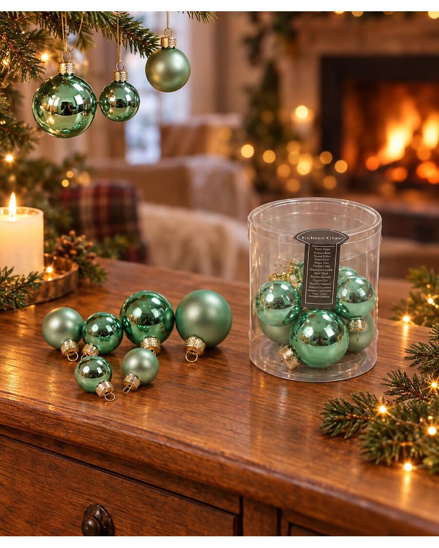 Christbaumkugeln, mintgrün