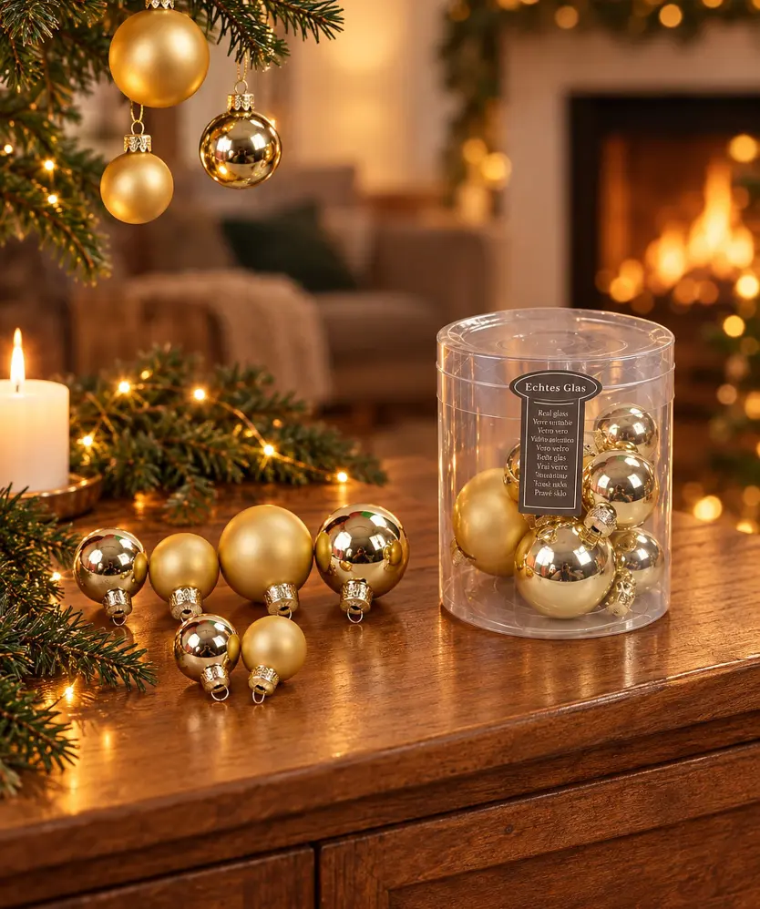Christbaumkugeln, gold