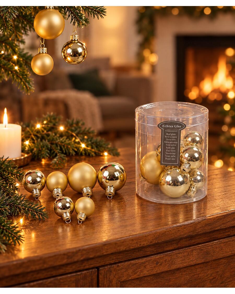 Christbaumkugeln, gold