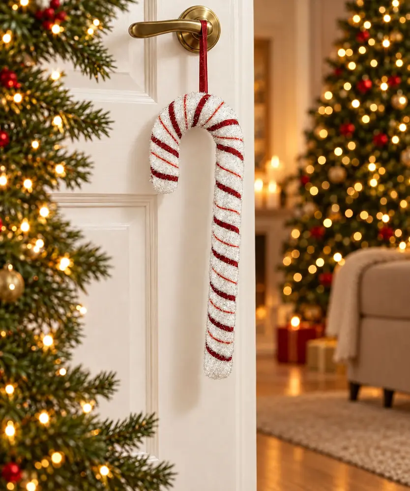 Deko-Zuckerstange Weihnachten, weiß