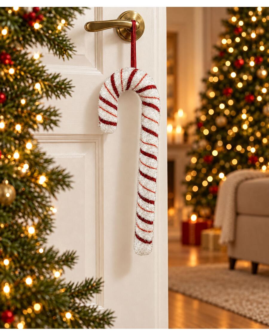 Deko-Zuckerstange Weihnachten, weiß