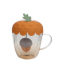 Teeglas mit Sieb im Herbstdesign orange