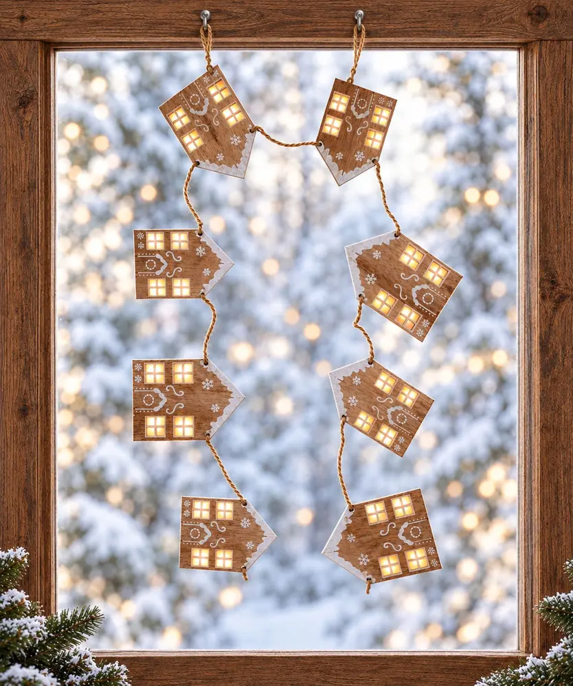 LED-Lichterkette Weihnachten, braun