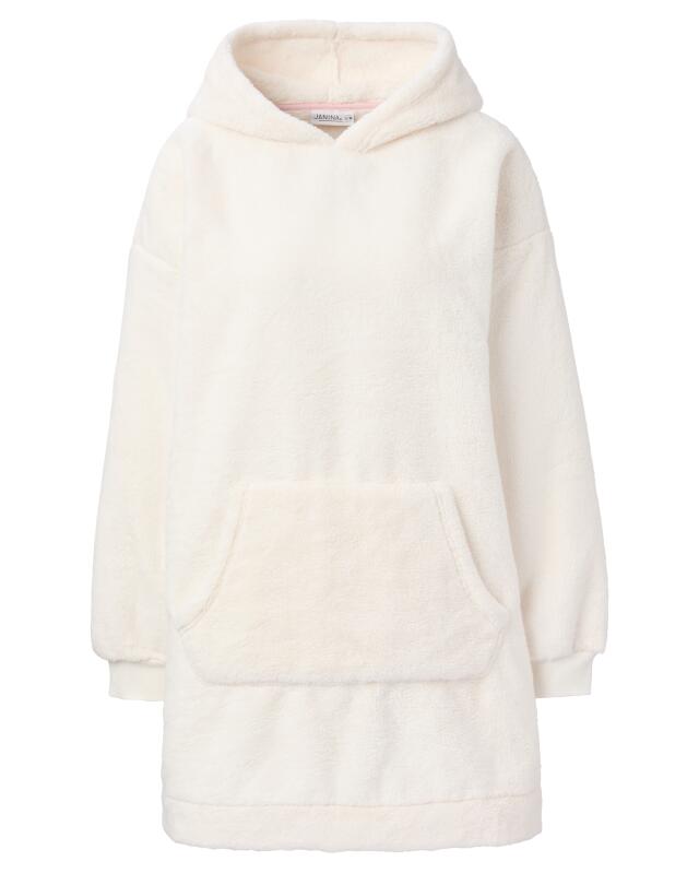 Fleece nightshirt for women, off-white (KiK Bigshirt aus Fleece (offwhite)) — KiK, authentic German product in Morocco