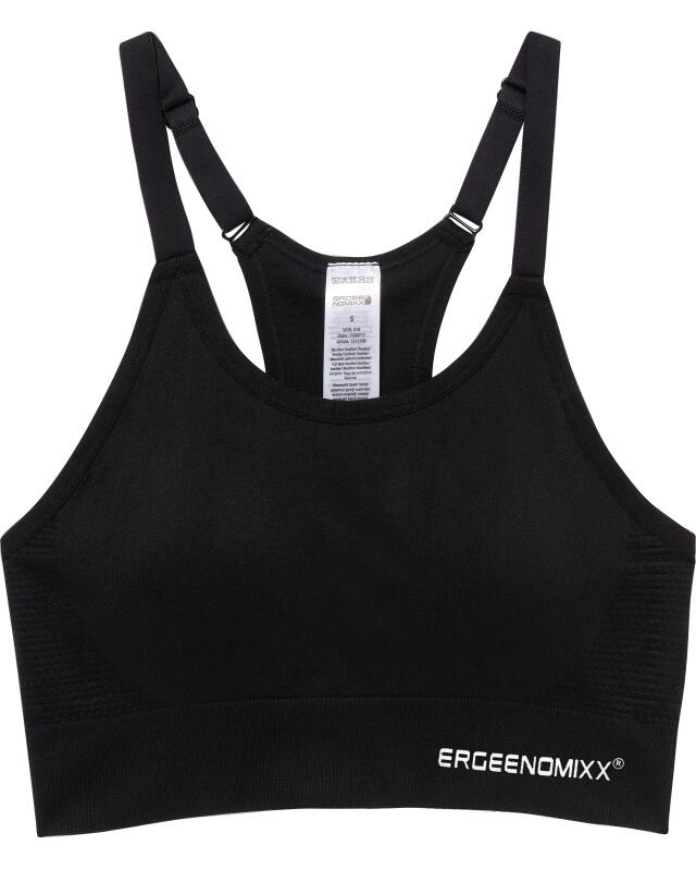 Brassière de sport à coussinets amovibles femme, noir (KiK Sport-Bustier mit herausnehmbaren Polstern (schwarz)) — KiK, produit allemand authentique au Maroc
