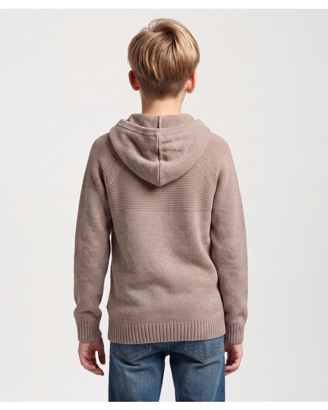 كنزة بإضافات من التريكو للأولاد، بني مبرقش (KiK Pullover mit Strickeinsätzen (braun melange)) — KiK, منتج ألماني أصلي في المغرب