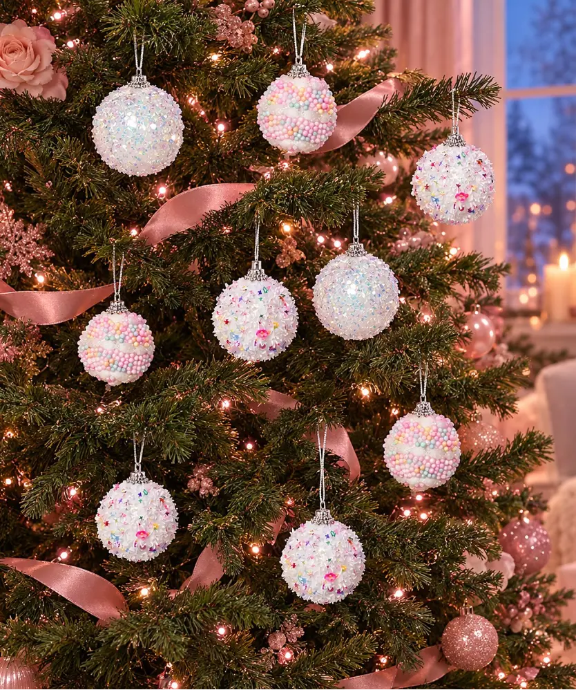 Christbaumkugeln, pink/rosa