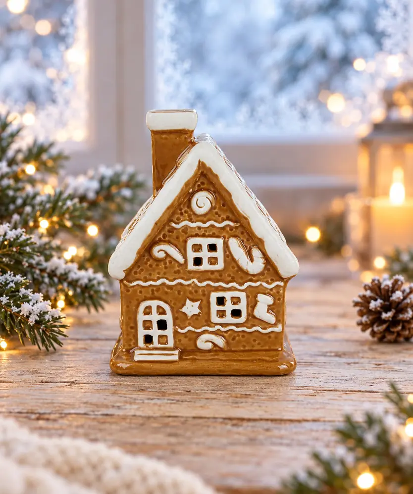 Deko-Lebkuchenhaus Weihnachten, braun