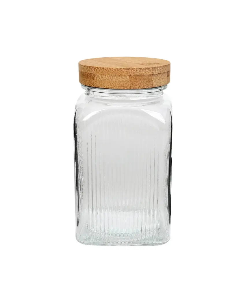 Geriffeltes Vorratsglas, transparent
