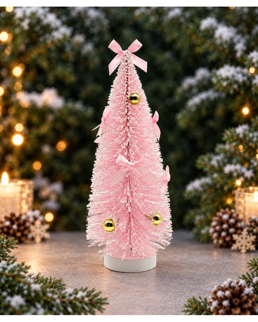 Deko-Tanne Weihnachten, rosa