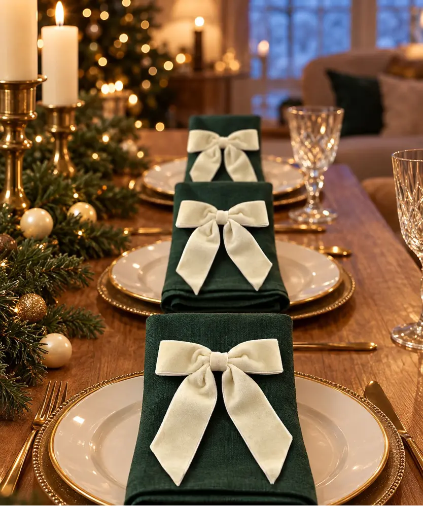 Deko-Schleifen Weihnachten, Beige