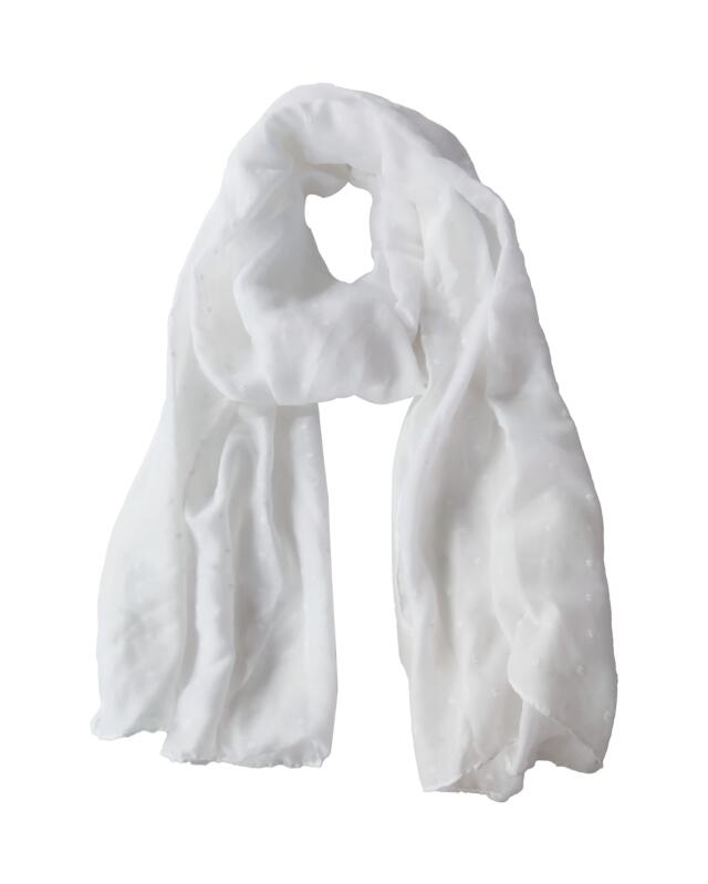 Écharpe à pois femme, blanc — KiK, produit allemand authentique au Maroc