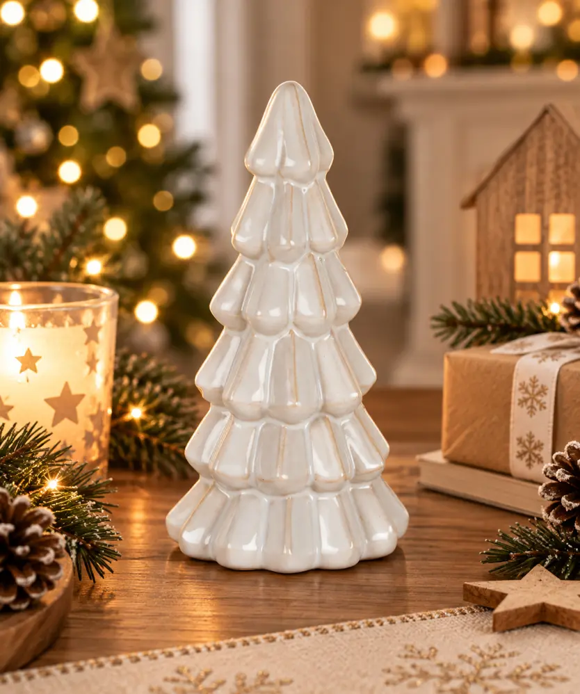 Deko-Tanne Weihnachten, weiß