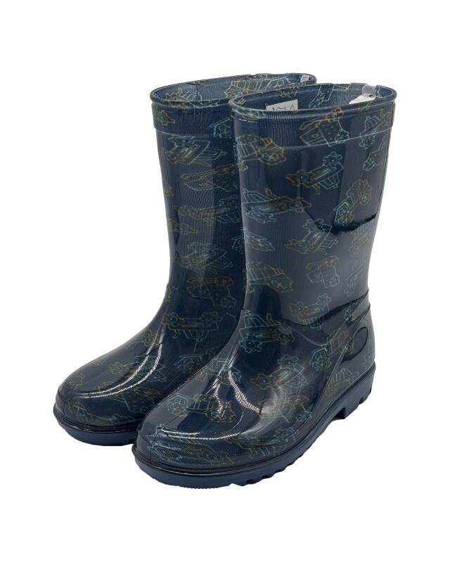 Bottes de pluie à tracteurs garçon, bleu marine imprimé — KiK, produit allemand authentique au Maroc