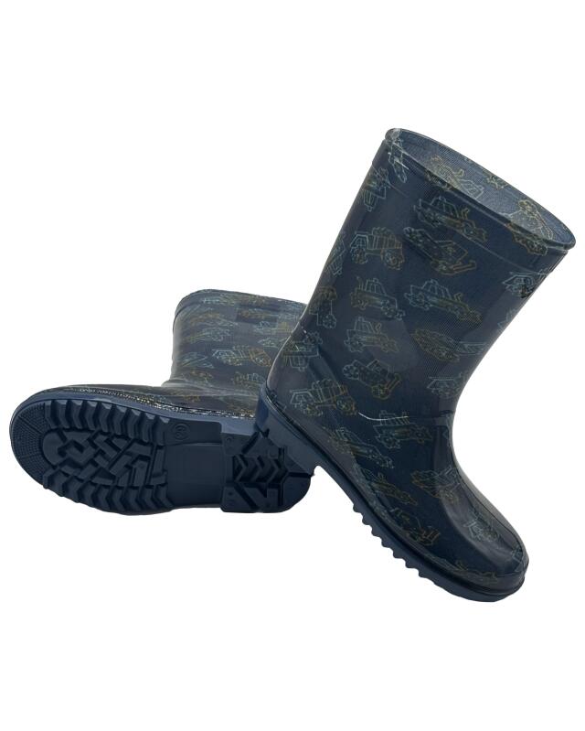 Wellies with tractors for boys, navy printed (KiK Regenstiefel mit Traktoren (dunkelblau bedruckt)) — KiK, authentic German product in Morocco