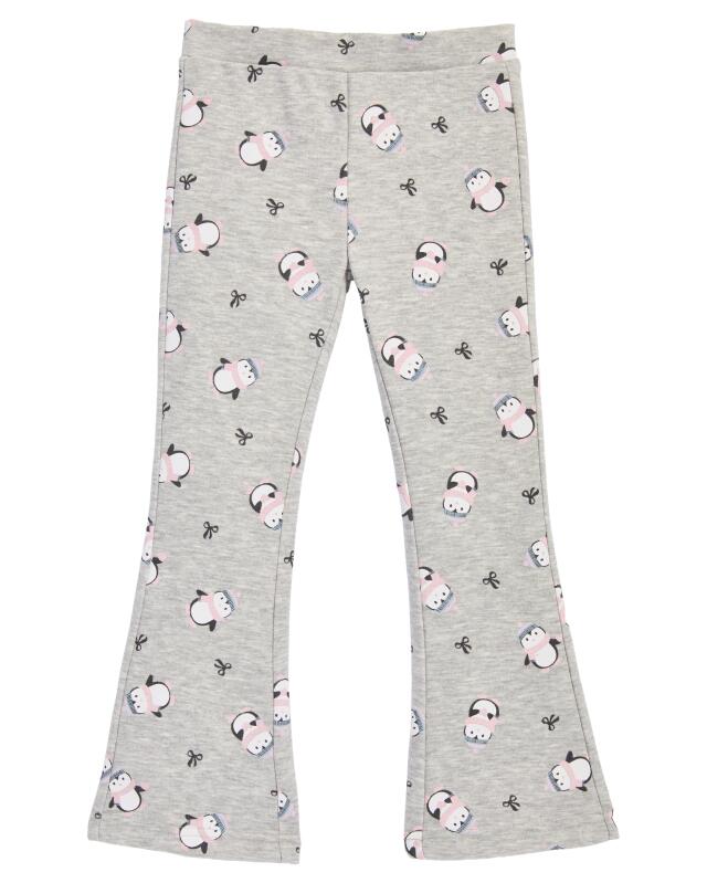 ليجينغ حراري بنقشة البطريق للبنات، رمادي مبرقش (KiK Thermo-Leggings Pinguine (grau melange)) — KiK, منتج ألماني أصلي في المغرب
