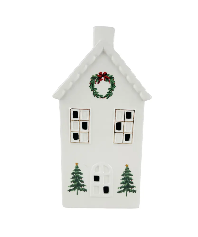 Deko-Haus Weihnachten, weiß