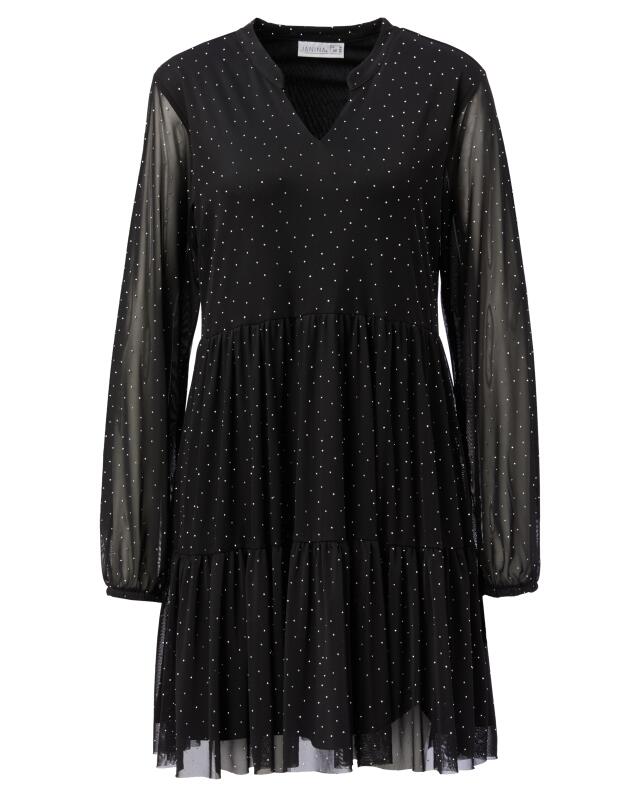 Midi dress with rhinestones for women, black (KiK Midikleid mit Strasssteinen (schwarz)) — KiK, authentic German product in Morocco