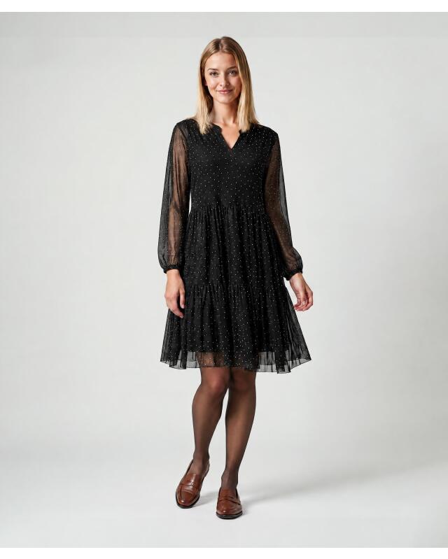 Midi dress with rhinestones for women, black (KiK Midikleid mit Strasssteinen (schwarz)) — KiK, authentic German product in Morocco