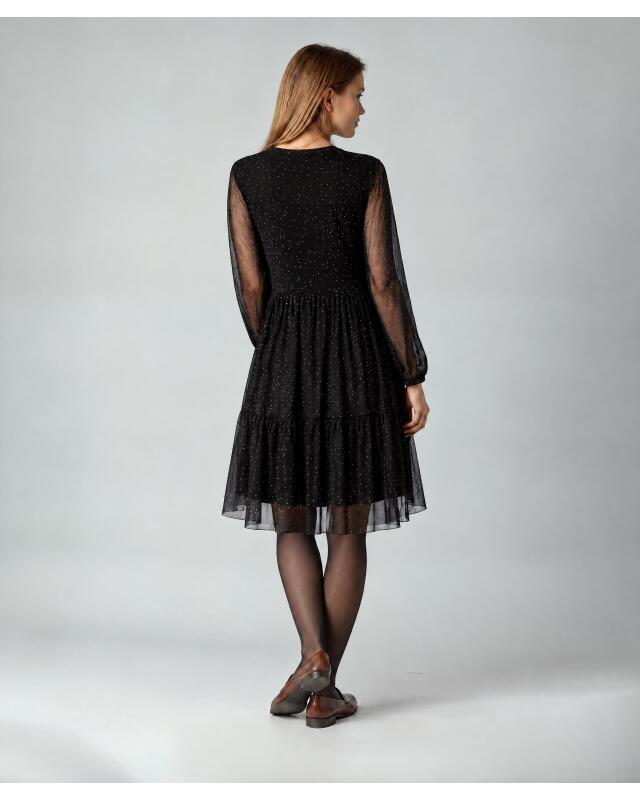 Midi dress with rhinestones for women, black (KiK Midikleid mit Strasssteinen (schwarz)) — KiK, authentic German product in Morocco