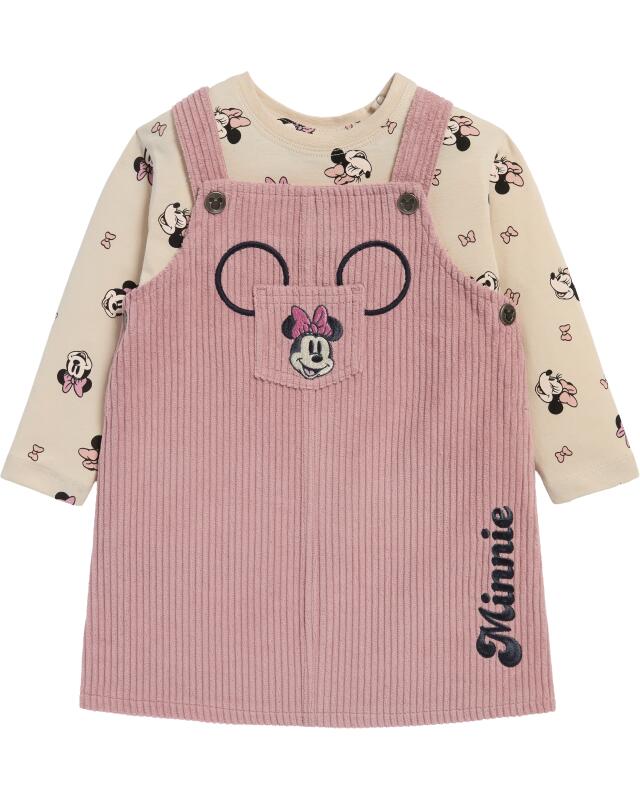 Long-sleeve top + pinafore dress for baby girls, dusty pink (KiK Langarmshirt + Latzkleid (altrosa)) — KiK, authentic German product in Morocco