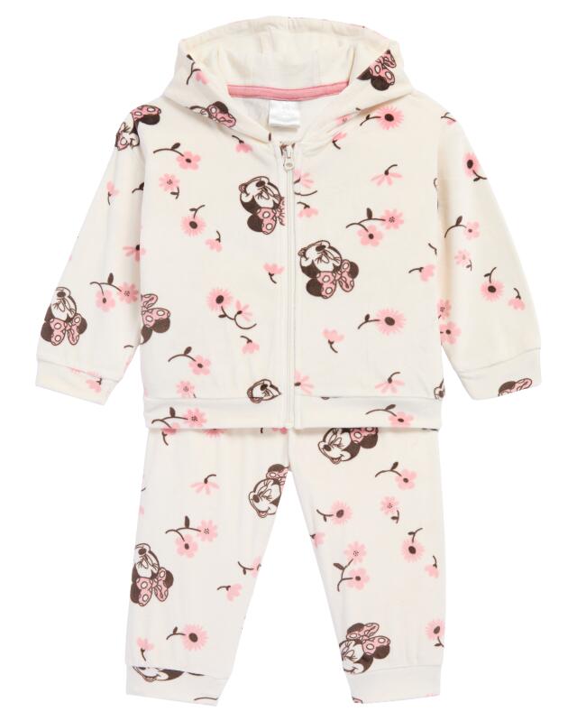 Veste + pantalon en velours bébé fille, écru (KiK Jacke + Hose aus Velours (naturfarben)) — KiK, produit allemand authentique au Maroc
